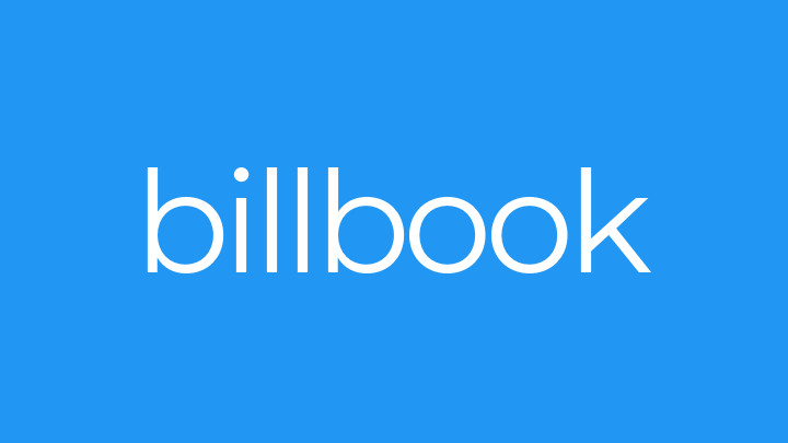 Logo von billbook vor einem türkisen Hintergrund
