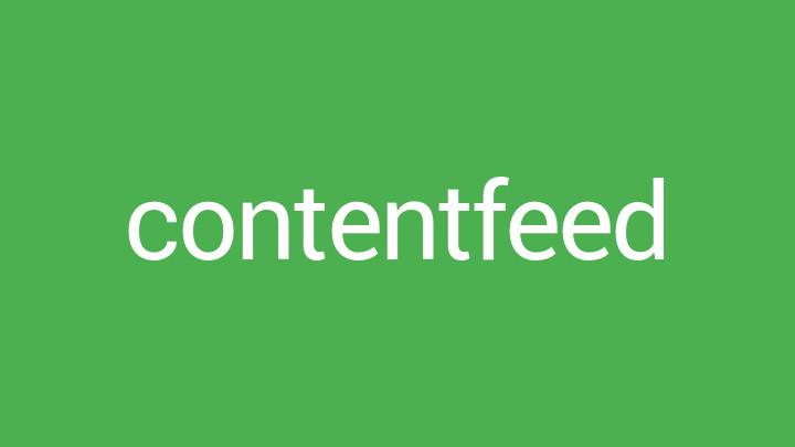 Logo von contentfeed vor einem grünen Hintergrund
